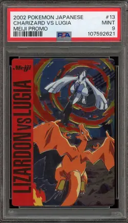 Pokemon Charizard VS Lugia Red Meiji Japanese Promo #13 PSA 9 Mint - Image 1