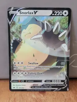Pokemon Snorlax V 141/202 Ultra Rare Holo SWSH01: Sword & Shield Base Set - Image 1