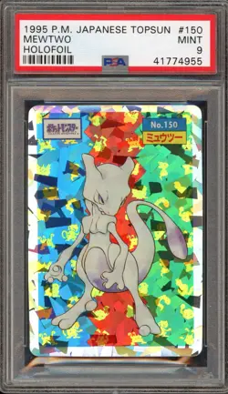 Pokemon Topsun Mewtwo Japanese Holofoil #150 PSA 9 Mint - Image 1