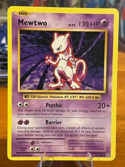 2016 Pokemon XY Evolutions Mewtwo 51/108 Rare Basic MP - Image 1
