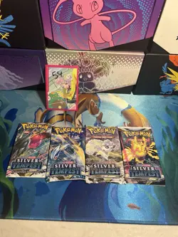 Silver Tempest x4 Packs - Pokemon Full Art Set SWSH Sealed Booster Pack Lot - Image 1