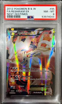 [PSA 8] Pokemon Reshiram EX #95/99 Full Art - Next Destinies 🔥 - Image 1