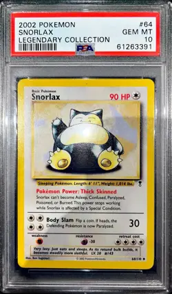 [PSA 10] Pokemon Snorlax #64/110 - Legendary Collection 2002 💎 LOW POP - Image 1