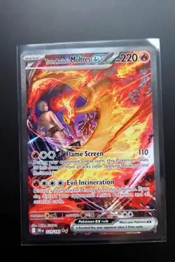 Pokemon Team Rocket's Moltres ex 229/182 SIR Destined Rivals Print Error - Image 1