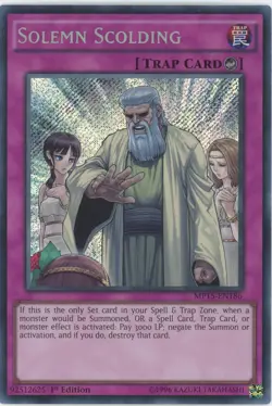 Yugioh Solemn Scolding MP15-EN186 Secret Rare 1st Edition LP - Image 1