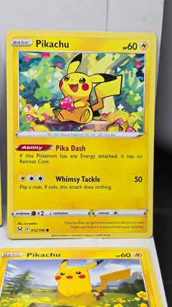 Lot of 8 Pokemon Pikachu Game Cards Includes 1 Japanese & 1 Holo Mixed Sets TCG - Image 5