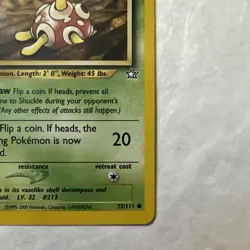 Shuckle Pokemon Card 72/111 Neo Genesis-Unlimited Edition Regular LP VTG WOTC - Image 5