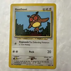 Hoothoot Pokemon Card Neo Genesis 60 Regular Unlimited Common - Image 1