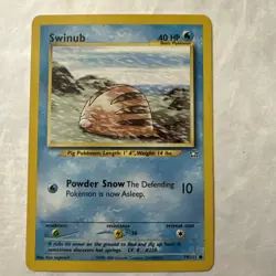 Swinub Pokemon Card 79/111 Neo Genesis Set Vintage Common MP - Image 1