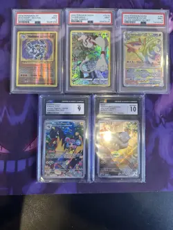 5 Graded Pokemon Card Slabs Lot PSA / CGC Machamp Evolutions Rainbow IR - Image 1