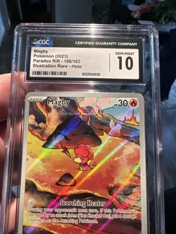 CGC 10 Magby 186/182 Paradox Rift Secret Illustration Rare Pokemon Card - Image 3