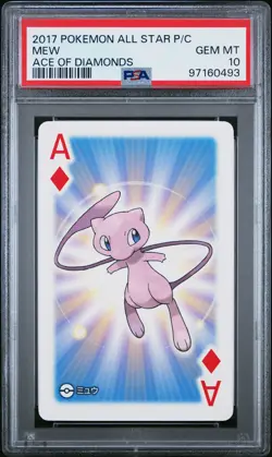 2017 POKEMON AS PLAYING CARDS ACE OF DIAMONDS MEW PSA 10 - Image 1