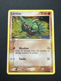 Larvitar Reverse Holo Stamped Pokemon Card - Unseen Forces 61/115 LP - Image 1