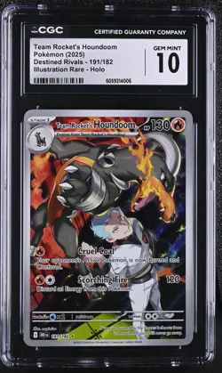 CGC 10 Team Rocket's Houndoom 191/182 IR Destined Rivals DRI Pokemon Card - Image 1