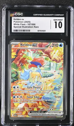 CGC 10 Keldeo ex 168/086 SIR White Flare WHT Pokemon Card GEM MINT - Image 1
