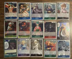 One Piece TCG Card Game Rare Lot Of 15 Cards - Image 1