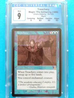💧Treachery💧Urza's Destiny MTG Reserved List | NM++/Mint+ CGC9! 9.5 Subs!💎 - Image 1