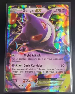 Pokemon Card Gengar EX 2014 XY Phantom Forces 34/119 Ultra Rare - Image 1