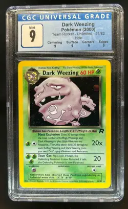 2000 Pokemon Team Rocket Dark Weezing Holo #14/82 CGC 9 - Image 1