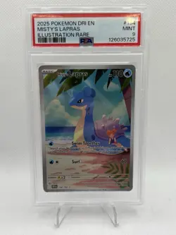 2025 POKEMON DESTINED RIVALS EN MISTY’S LAPRAS ILLUSTRATION RARE #194 💎 PSA 9 - Image 1