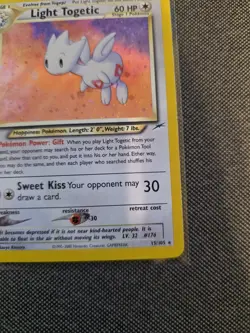 2002 Pokemon Neo Discovery - Light Togetic Holo No. 15/105 - LP - Image 5