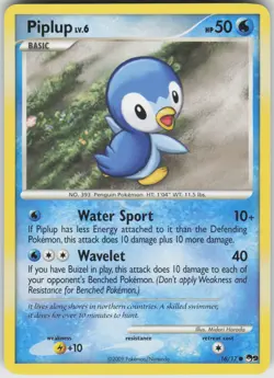 Pokemon Piplup 016/017 POP Series 9 Common NM - Image 1