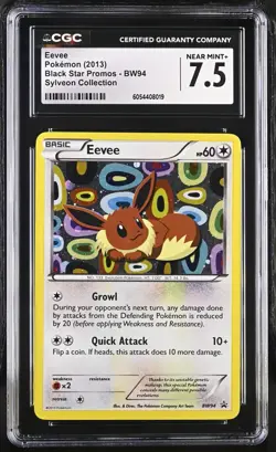 Pokemon 2013 Eevee BW94 Black Star Promo Sylveon Collection CGC 7.5 - Image 1