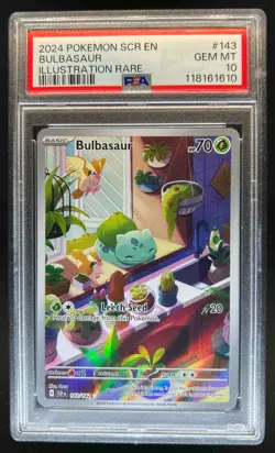 2024 Pokemon SV Stellar Crown SCR EN Bulbasaur #143/142 PSA 10 - Image 1