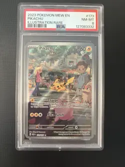 PIKACHU #173 ILLUSTRATION RARE 2023 POKEMON MEW EN SCARLET & VIOLET 151 PSA 8 - Image 1
