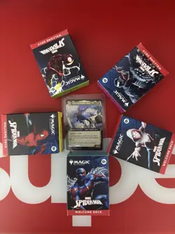 MAGIC THE GATHERING NYCC 2025 SPIDER-MAN WELCOME DECK SET OF 5 WITH PROMO CARD - Image 1