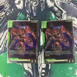 Gundam Trading Card Game Zeon’s Rush ST03-006 LR Char's Zaku II Near Mint Foil - Image 1