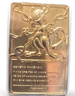 1999 Pokemon "Mewtwo" 23 Karat Gold Plated Special Edition Trading Card Collect - Image 2