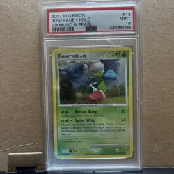 PSA 9 Roserade 13/130 Diamond and Pearl Rare Holographic Pokemon Card Pop 7 - Image 1