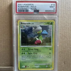 PSA 9 Roserade 13/130 Diamond and Pearl Rare Holographic Pokemon Card Pop 7 - Image 3