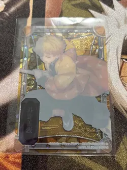 Zenitsu Agatsuma Demon Slayer Stained glass card Very Rare Japan BANDAI GOLD - Image 2