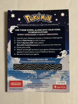 Pokemon Gamestop Shiny Koraidon or Shiny Miraidon Promo Card Sent Via Message - Image 2