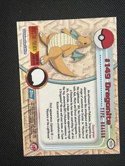 Dragonite #149 Topps TV Animation Edition Blue Logo MP Pokemon Card - Image 4