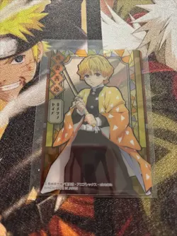 Zenitsu Agatsuma Demon Slayer Stained glass card Very Rare Japan BANDAI 🔥🔥🔥 - Image 1
