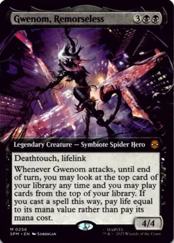 MTG Gwenom, Remorseless (Extended Art) Normal NM Marvel's Spider-Man Magic 256 - Image 1