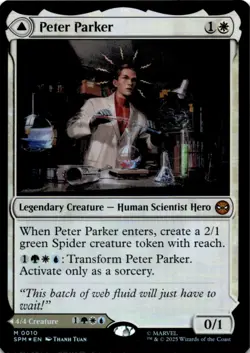 MTG Peter Parker Foil NM Marvel's Spider-Man Magic 10 - Image 1