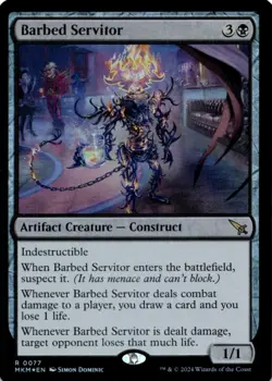 MTG Barbed Servitor Foil NM Murders at Karlov Manor Magic 77 - Image 1
