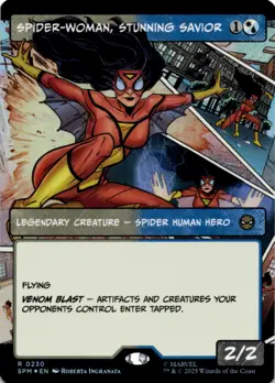 MTG Spider-Woman, Stunning Savior (Borderless) Foil NM Marvel's Spider-Man Magic - Image 1