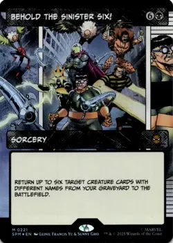 MTG Behold the Sinister Six! (Borderless) Foil NM Marvel's Spider-Man Magic 221 - Image 1