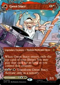 MTG Gwen Stacy (0209) (Borderless) Normal NM Marvel's Spider-Man Magic 209 - Image 1