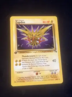 Zapdos 30/62 1ST EDITION non-holo Fossil WOTC Pokemon Card - Image 1