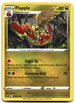 Pokemon Flapple Holo Promo SWSH: Sword & Shield Promo Cards SWSH189 MP - Image 1