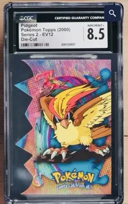 CGC PSA Gem Mint Super Low POP!Pokemon Series 2 Die-Cut Pidgeot EV12 PSA 8.5 - Image 2