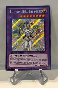 Yugioh! Elemental HERO the Shining PRC1-ENV01 Secret Rare Ltd Edition -Excellent - Image 1