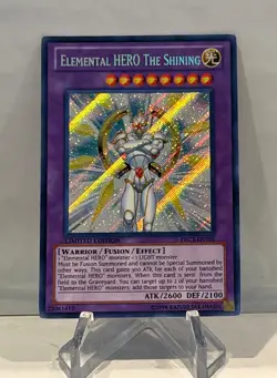 Yugioh! Elemental HERO the Shining PRC1-ENV01 Secret Rare Ltd Edition -Excellent - Image 2