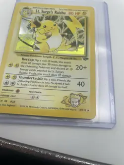 Vintage Pokemon Card WOTC Rare Holo LT. SURGE’S RAICHU Gym Challenge 11/132 DMG - Image 3